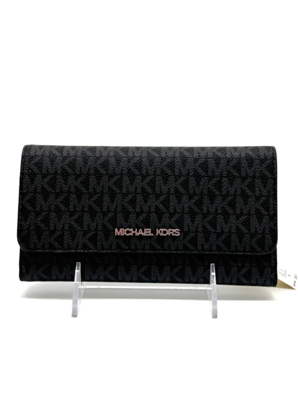 Michael Kors Large Trifold Wallet Black Signature
